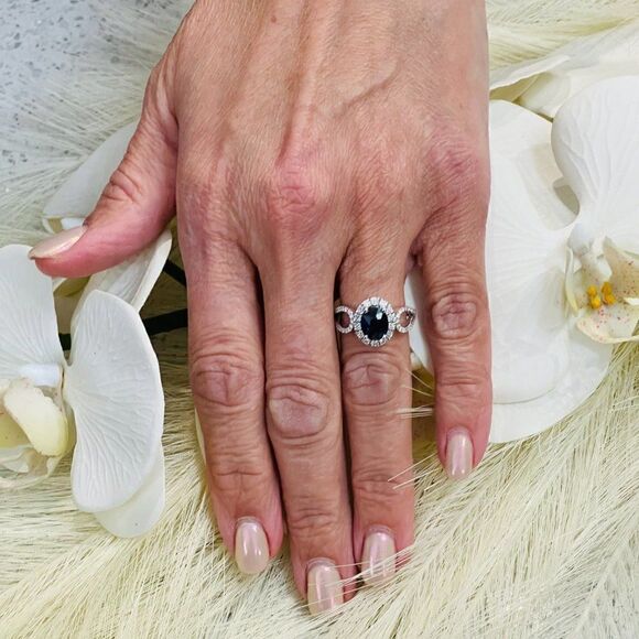 Natural Sapphire Diamond Ring 6.25 14k W Gold 2.93 TCW Certified $5,950 216682 - Picture 3 of 11